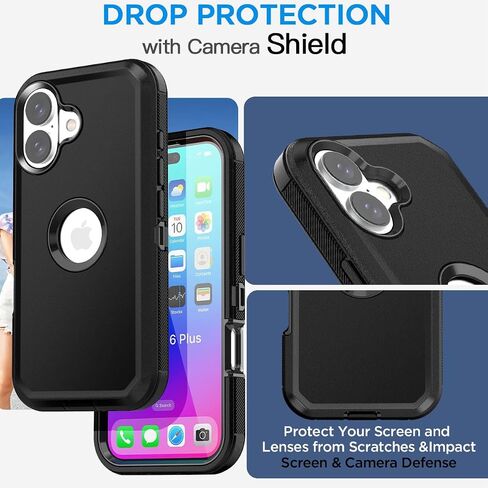 AICASE for iPhone 16 Pro Max Case ، حماية الانخفاض الثقيل للكامل من الجسم المقاوم للصدمات/الإسقاط/الإسقاط/المقاومة للوقاية العسكرية. in Kuwait