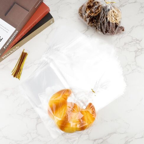 Cellophane Treat Bags, Cellophane Bags, 120 PCS Clear Cellophane Bags, 6x10 Inch Plastic Cellophane Gift Bags Cookie Bags Candy Bags with Twist Ties for Gift Wrapping Packaging Party Favor Supplies in Kuwait