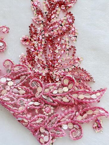 Zbroh Pure Handsewing Rhinestones Applique Multicolor Patch DIY Craft Accessories for Girl Wedding Dress 14X20inches (Deepgreen) in Saudi Arabia