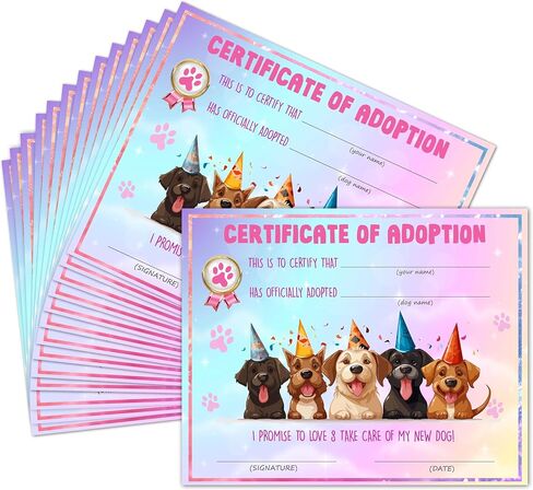 Pet Adoption Certificate, Adopt A Pet Party Favors, 10 Pcs Dinosaur Adoption Card Gifts for Girls Boys, Animals Birthday Adoption Party Supplies Decorations, 29 in Saudi Arabia
