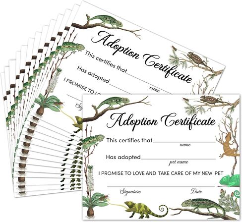 Pet Adoption Certificate, Adopt A Pet Party Favors, 10 Pcs Dinosaur Adoption Card Gifts for Girls Boys, Animals Birthday Adoption Party Supplies Decorations, 29 in Saudi Arabia