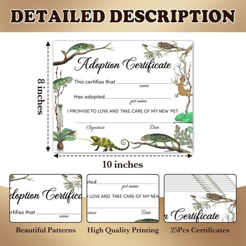 Pet Adoption Certificate, Adopt A Pet Party Favors, 10 Pcs Dinosaur Adoption Card Gifts for Girls Boys, Animals Birthday Adoption Party Supplies Decorations, 29 in Saudi Arabia