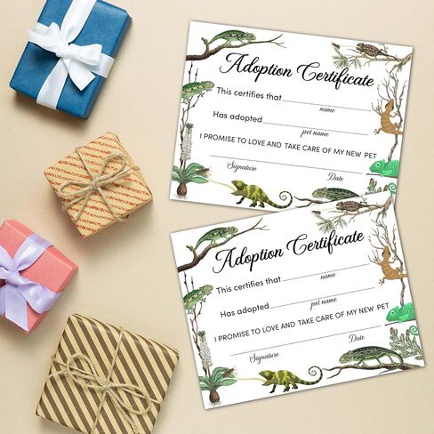 Pet Adoption Certificate, Adopt A Pet Party Favors, 10 Pcs Dinosaur Adoption Card Gifts for Girls Boys, Animals Birthday Adoption Party Supplies Decorations, 29 in Saudi Arabia