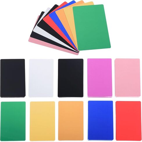 PATIKIL 1000 Pack Metal Business Cards Blank, 0.21mm Thick 3.4x2.1 Inch Aluminum Laser Engrave Printable Name Card for Custom DIY, 10 Colors in Saudi Arabia