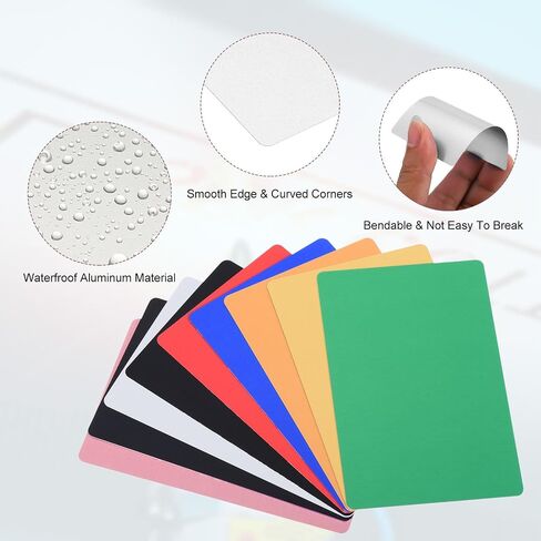 PATIKIL 1000 Pack Metal Business Cards Blank, 0.21mm Thick 3.4x2.1 Inch Aluminum Laser Engrave Printable Name Card for Custom DIY, 10 Colors in Saudi Arabia