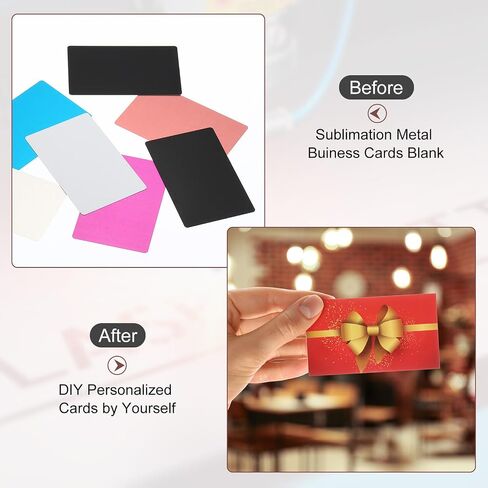 PATIKIL 1000 Pack Metal Business Cards Blank, 0.21mm Thick 3.4x2.1 Inch Aluminum Laser Engrave Printable Name Card for Custom DIY, 10 Colors in Saudi Arabia