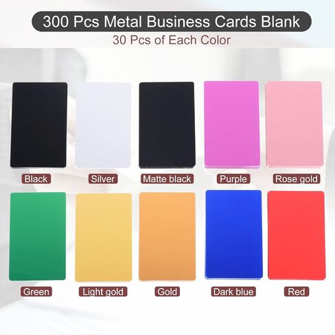 PATIKIL 1000 Pack Metal Business Cards Blank, 0.21mm Thick 3.4x2.1 Inch Aluminum Laser Engrave Printable Name Card for Custom DIY, 10 Colors in Saudi Arabia
