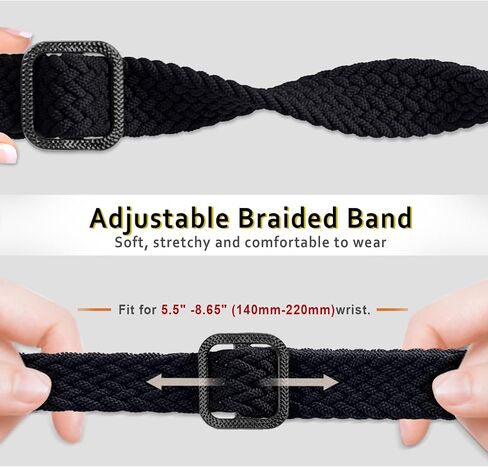 2 Pack Braided Bands for Xiaomi Smart Band 9/Smart Band 8 strap Women Men,Sport Elastic Nylon Solo Loop Adjustable Breathable Replacement Wristband for Xiaomi Mi Bands 9/8 in Kuwait