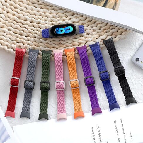 2 Pack Braided Bands for Xiaomi Smart Band 9/Smart Band 8 strap Women Men,Sport Elastic Nylon Solo Loop Adjustable Breathable Replacement Wristband for Xiaomi Mi Bands 9/8 in Kuwait