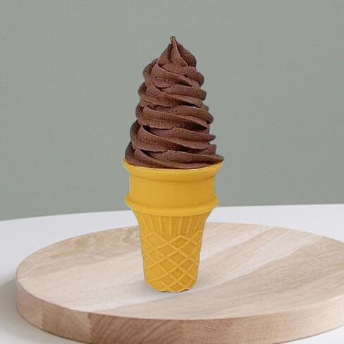 Fenteer Fake Ice Cream Cone Simulation Ice Cream Food Model Realistic Pretend Food Toy for Decoration Fake Cupcake Prop Desktop Decor Display, White in Kuwait