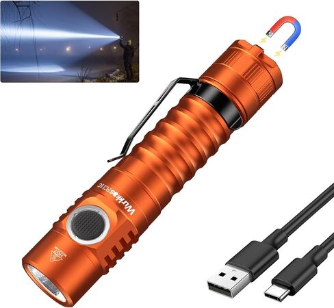 Wurkkos TD05 Rechargeable Flashlights USB C, Max 1800Lumen Tactical Led Flashlight Dual Switch Design, 373M Long Range EDC Flashlight, IP68 Waterproof Flashlight for Indoor Outdoor Usage in Kuwait