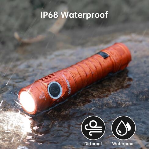 Wurkkos TD05 Rechargeable Flashlights USB C, Max 1800Lumen Tactical Led Flashlight Dual Switch Design, 373M Long Range EDC Flashlight, IP68 Waterproof Flashlight for Indoor Outdoor Usage in Kuwait