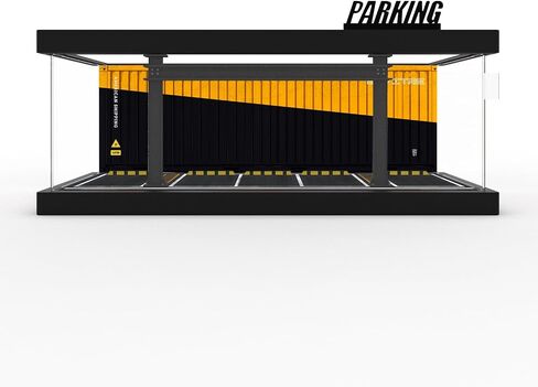 1/64 Scale Die-cast Model Car Display Case with LED Light and Acrylic Cover, Hot Diecast Wheels Parking Garage Dioramas with 9 Parking Spaces (1/64-1T-LM-Rou66) in Saudi Arabia