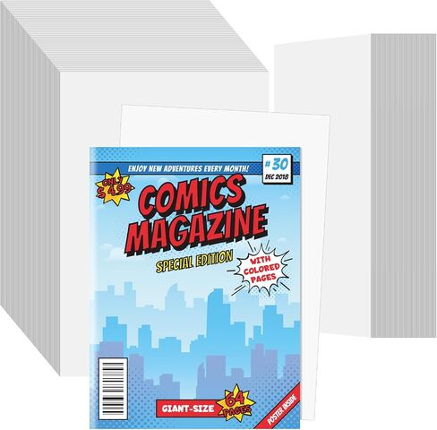 100 Pcs 8.5 x 11 Inches Magazine Backing Boards, 24point / 400gsm White Solid Magazine Boards Protective Sheets Fabric Backing Board Poster Boards Magazine Protectors for Collectors in Saudi Arabia