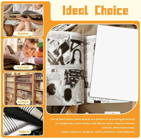 100 Pcs 8.5 x 11 Inches Magazine Backing Boards, 24point / 400gsm White Solid Magazine Boards Protective Sheets Fabric Backing Board Poster Boards Magazine Protectors for Collectors in Saudi Arabia