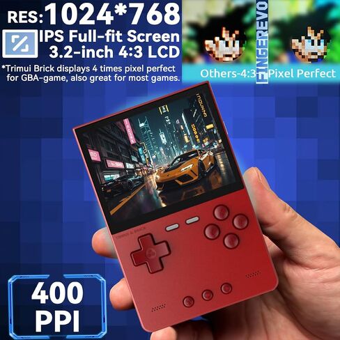 Trimui Brick Handheld Game Console 3.2-inch 1024*768 IPS Screen 3000mAh Trimui-Brick Opensource System with Portable Case and Screen Protector Purple in Kuwait