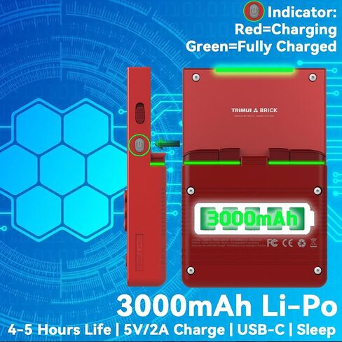Trimui Brick Handheld Game Console 3.2-inch 1024*768 IPS Screen 3000mAh Trimui-Brick Opensource System with Portable Case and Screen Protector Purple in Kuwait