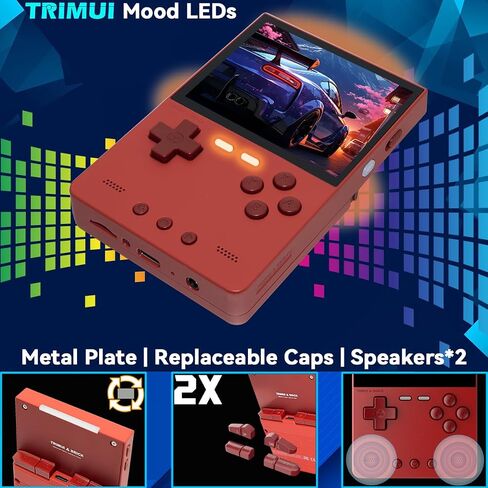 Trimui Brick Handheld Game Console 3.2-inch 1024*768 IPS Screen 3000mAh Trimui-Brick Opensource System with Portable Case and Screen Protector Purple in Kuwait