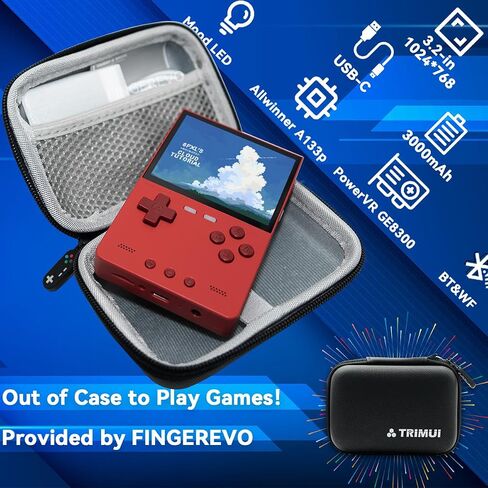 Trimui Brick Handheld Game Console 3.2-inch 1024*768 IPS Screen 3000mAh Trimui-Brick Opensource System with Portable Case and Screen Protector Purple in Kuwait