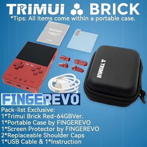 Trimui Brick Handheld Game Console 3.2-inch 1024*768 IPS Screen 3000mAh Trimui-Brick Opensource System with Portable Case and Screen Protector Purple in Kuwait