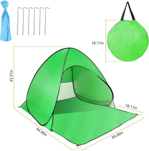 Pop Up Beach Tent for 2-3 Person, UPF50+ Anti-UV Sun Shelter w/Storage Bag, Portable Waterproof Instant Sun Shade Canopy for Outdoor Beach Camping Hiking Travel Family, Purple in Kuwait