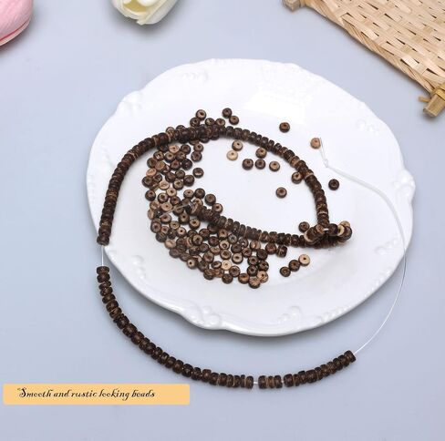 900Pcs Flat Round Wooden Beads - 7mm Wood Loose Spacer Beads for DIY Crafts Jewelry Making, 300Pcs for Each Color in Saudi Arabia