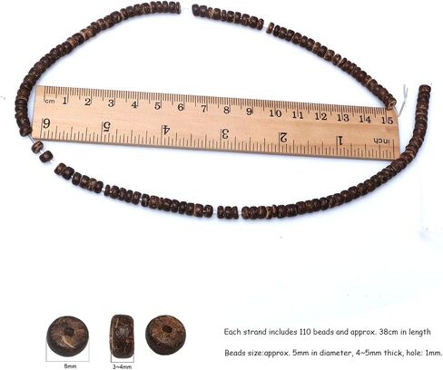 900Pcs Flat Round Wooden Beads - 7mm Wood Loose Spacer Beads for DIY Crafts Jewelry Making, 300Pcs for Each Color in Saudi Arabia