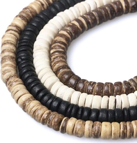 900Pcs Flat Round Wooden Beads - 7mm Wood Loose Spacer Beads for DIY Crafts Jewelry Making, 300Pcs for Each Color in Saudi Arabia
