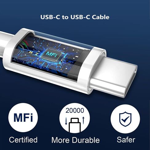 Dual USB C Charger Block 20W 2Pack with USB C to USB C Cable 6ft 10ft for iPhone 16 Pro Max/ 16 Plus/i Phone 15, iPad Pro 13" 12.9" 11" M4/Air 6th M2/5th/4th/Mini 6 8.3-inch/ 10th Generation 10.9" in Saudi Arabia
