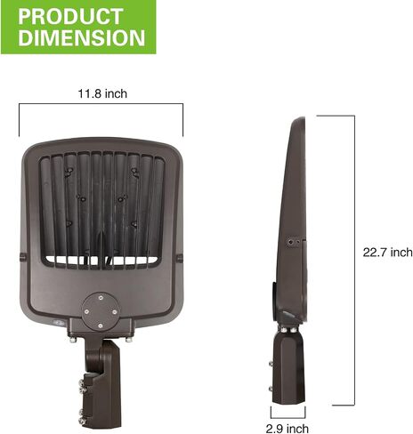 hykolity 150W/200W Switchable LED Parking Lot Light, 150LM/W 5000K LED Street Lighting with Photocell Sensor [400W-600W HPS Equiv.] 100-277V, Commercial Adjustable Slip Fitter Mount LED Shoebox Light in Saudi Arabia