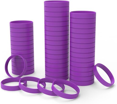 Silicone Rubber Wristbands for Events – 50 Count – Waterproof ID Rubber Bracelets (Purple) in Saudi Arabia