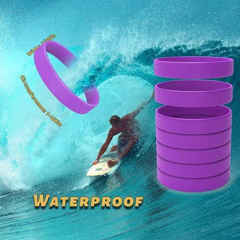 Silicone Rubber Wristbands for Events – 50 Count – Waterproof ID Rubber Bracelets (Purple) in Saudi Arabia