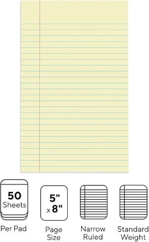 Staples 534354 Notepads 5-Inch x 8-Inch Narrow White 50 Sh./Pad 12 Pads/PK in Saudi Arabia