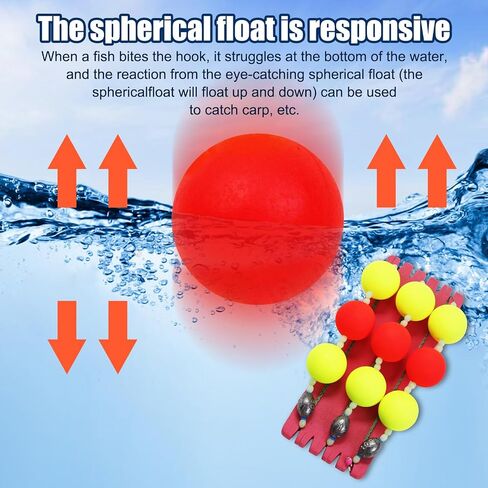 Fishing Bobber Floats Red Yellow Slip Foam Floats Drift Balls Round Buoy Fishing Rig Floats for Carp Trout Bass Fishing in Saudi Arabia