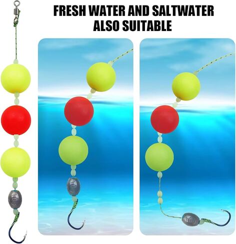 Fishing Bobber Floats Red Yellow Slip Foam Floats Drift Balls Round Buoy Fishing Rig Floats for Carp Trout Bass Fishing in Saudi Arabia