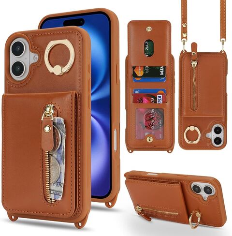 Jaorty متوافق مع iPhone 16 Pro Case Wallet مع حامل البطاقة للنساء الرجال ، مع حامل الحلقة ، PU Leather Magnetic Snapper Phone with Crossbody Strap for iPhone 16 Pro 6.3 "، Beige in Kuwait