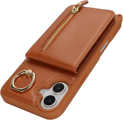 Jaorty متوافق مع iPhone 16 Pro Case Wallet مع حامل البطاقة للنساء الرجال ، مع حامل الحلقة ، PU Leather Magnetic Snapper Phone with Crossbody Strap for iPhone 16 Pro 6.3 "، Beige in Kuwait