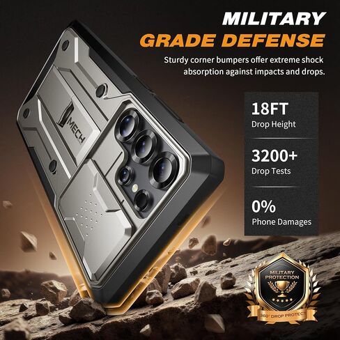TONGATE for Samsung Galaxy S24 Ultra Case, [with Privacy Screen Protector & Slide Camera Cover] [2 Front Frames] Military Grade Shockproof S24 Ultra Phone Case with Stand & Belt-Clip, Black Privacy in Saudi Arabia