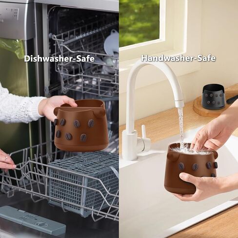 صندوق طحن القهوة |صندوق طحن قهوة الإسبريسو |التخلص من حاوية القهوة المطحونة | قضيب طرق قابل للإزالة وقاعدة مطاطية مضادة للانزلاق | ملحقات ماكينة الإسبريسو | قطعة قماش باريستا واحدة، صندوق طرق واحد (أسود)|JDHAVMOS in Kuwait