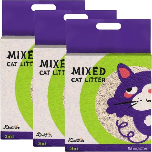 فضلات القطة التوفو المختلطة - خالية من الغبار ، تجفيف سريع ، وقمامة القطط القابلة للتطهير - فضلات كيتي غير معروضة للتحكم في الرائحة ، فضلات التحكم في الرائحة (الخوخ 16.5 جنيه) in Kuwait