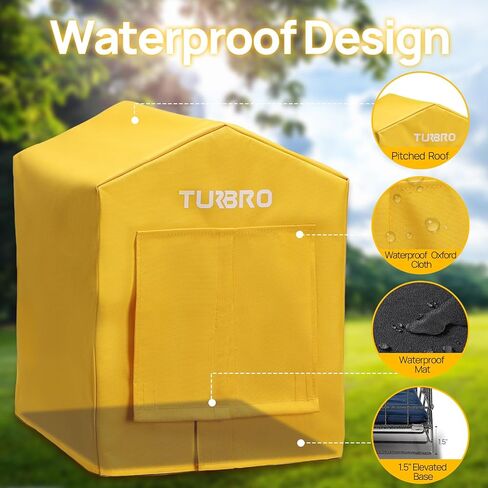 TURBRO Heated Cat House Outdoor, Insulated and Weatherproof Iron Shelter for Feral and Cats Outside, Heating Pad Bed with 14.7ft Anti-Bite Cord, UL Test Passed, Blue in Saudi Arabia