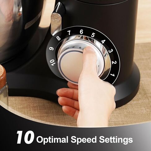Kitchen in the box 7QT 900W 10-Speed Stand Mixer, Tilt-Head Kitchen Electric Mixer with Dough Hook, Whisk & Flat Beater(Onyx Black) in Saudi Arabia