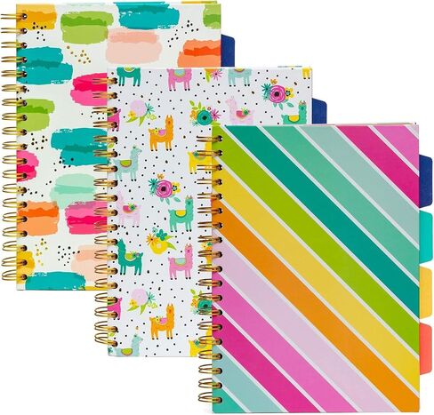 Pukka Pad ، Carpe Diem 5-Sigject Doubject Double Bound Boid 3 عبوات مع مقسمات قابلة لإعادة وضعها-200 صفحة من ورق 80gsm مع حواف مثقبة-Love Floral ، B5 10 × 7in in Kuwait