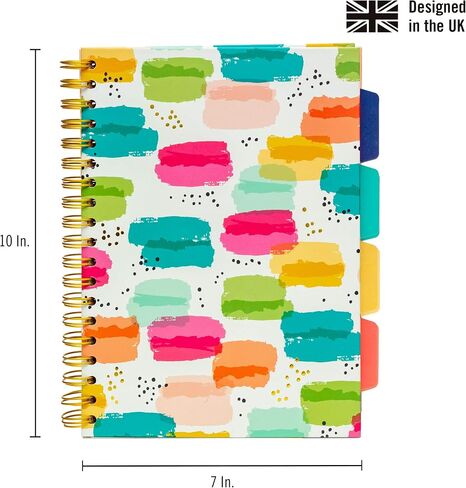 Pukka Pad ، Carpe Diem 5-Sigject Doubject Double Bound Boid 3 عبوات مع مقسمات قابلة لإعادة وضعها-200 صفحة من ورق 80gsm مع حواف مثقبة-Love Floral ، B5 10 × 7in in Kuwait