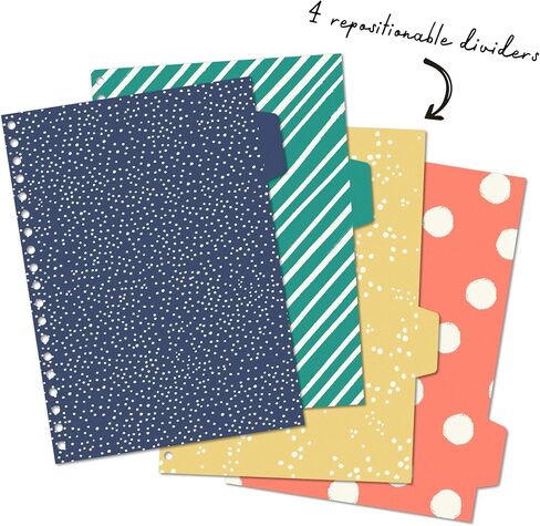 Pukka Pad ، Carpe Diem 5-Sigject Doubject Double Bound Boid 3 عبوات مع مقسمات قابلة لإعادة وضعها-200 صفحة من ورق 80gsm مع حواف مثقبة-Love Floral ، B5 10 × 7in in Kuwait