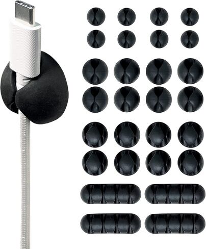 مقاطع كبل تخزين WRAP -IT - (متنوعة 28 عبوة) مقاطع معكرون - حامل للمكتب والمكتب من منظم سلك سرير منظم السرير بجانب السرير in Kuwait