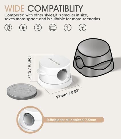 9 Pack Spring Cord Organizer Cable Clips [Locking Cable Rotatable], 2025 Latest Nearockle Phone Charging Cord Holder Cable Management for Car, Nightstand, Office Desk Accessories (Clear) in Kuwait