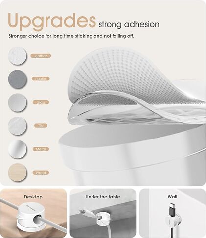 9 Pack Spring Cord Organizer Cable Clips [Locking Cable Rotatable], 2025 Latest Nearockle Phone Charging Cord Holder Cable Management for Car, Nightstand, Office Desk Accessories (Clear) in Kuwait