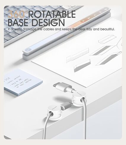 9 Pack Spring Cord Organizer Cable Clips [Locking Cable Rotatable], 2025 Latest Nearockle Phone Charging Cord Holder Cable Management for Car, Nightstand, Office Desk Accessories (Clear) in Kuwait