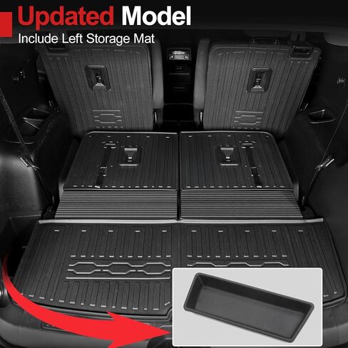 سجادات أرضية متوافقة مع 2017-2023 GMC Acadia - بطانة شحن لجميع الأحوال الجوية مع مسند ظهر لملحقات GMC Acadia Denali - 6 ركاب فقط 2023 2022 2021 in Saudi Arabia